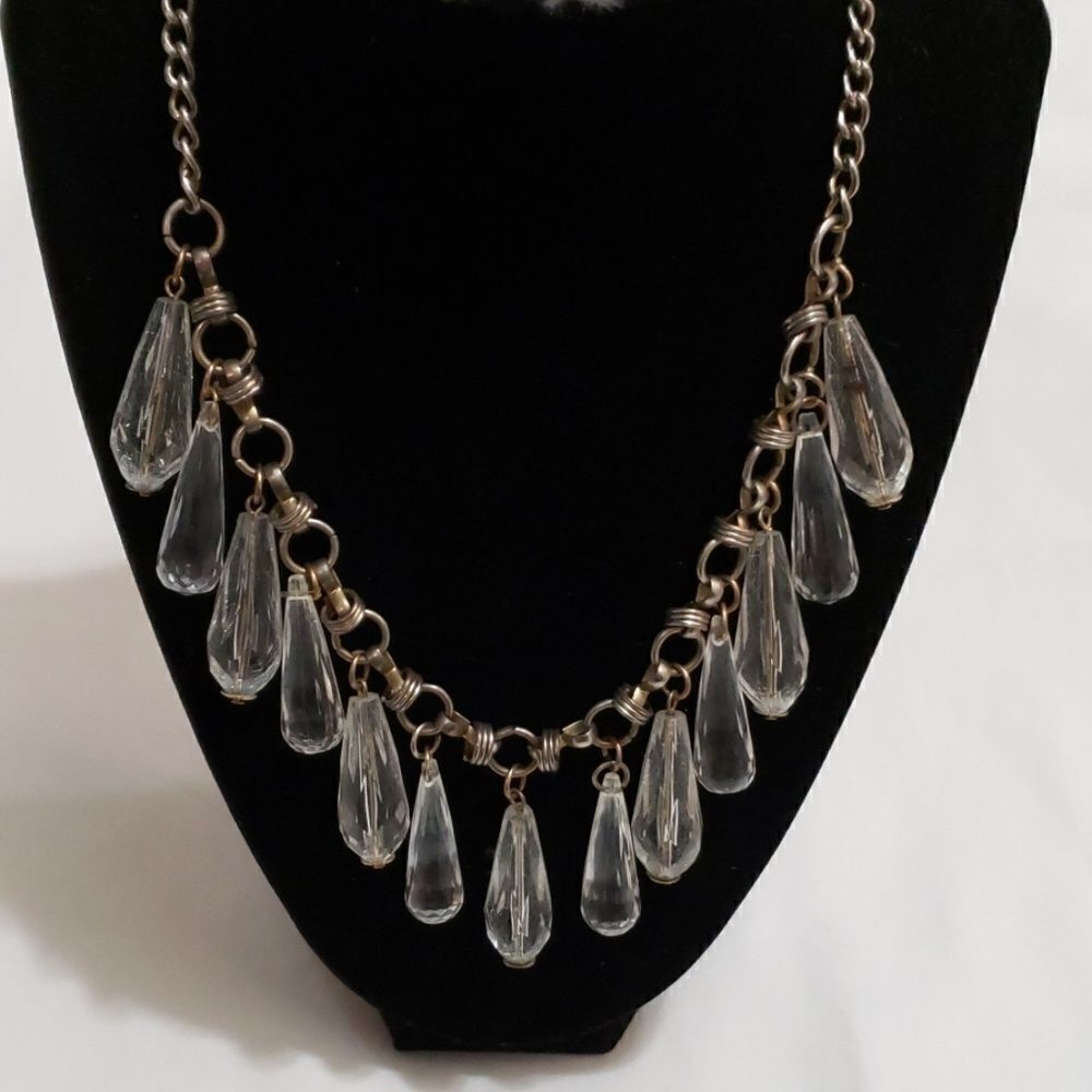 Clear stone statement necklace